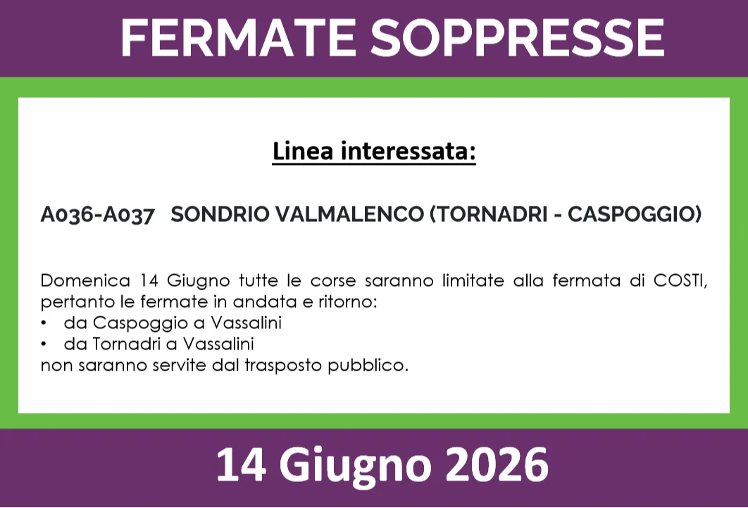News Image FERMATE SOPPRESSE